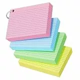 200 Stück Karteikarten A6 Liniert Bunt Moderationskarten 10,2 x 14cm Lernkarten mit Ring, Bunte Din A6 Karteikasten Quer Kleine Karteikarten Vokabeln Lernen Flashcards Karteikarte Din A6 Flash Cards
