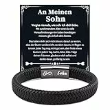 VU100 Geschenk für Sohn An Meinen Sohn Armband Geschenke 18. 13. Geburtstag Junge Armbänder Geburtstag Weihnachten Herren Lederarmband Betser Sohn Geschenke von Mama Papa