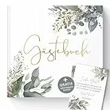 Trendanchor Gästebuch zum Ausfüllen und Fotos Einkleben - Ideal für Brautpaar Erinnerungen, JGA Spiele, Kinder-Geburtstag - 72 Blanko Seiten ohne Fragen (Gästebuch Eukalyptus)