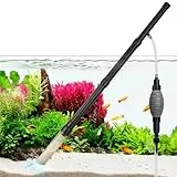 AQQA Aquarium-Siphon-Kiesreiniger, einstellbarer Durchfluss, Aquarium-Kiesreiniger, Staubsauger mit Griff, manueller Wasserwechsel und Sandwäsche (AQ193-S)