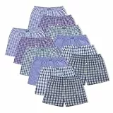 FALARY American Boxershorts Herren 12er-Pack aus 100% Baumwolle, Kariert Unterwäsche Herren,Weite Webstoff Unterhosen - Atmungsaktiv und Komfortabel, M, Blau Mix