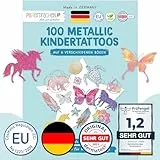 Papierdrachen 100 Metallic-Tattoos für Kinder - Hautfreundliche Kindertattoos Mandala - als Geburtstagsmitgebsel & Geschenkidee - für Jungen und Mädchen - in Deutschland hergestellt