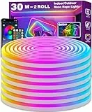 AILBTON 30m Neon Led Strip,Flexible Neon LED Streifen,Control with App/Remote,Multiple Modes,Music Sync Gaming RGB Led Strip Lights