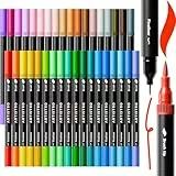 Artistro Marker mit Doppelspitze – 36 Malmarker – Marker mit Pinselspitze und 0,4 mm Fineliner – Malmarker für Erwachsene, Bullet Journal-Stifte, Marker für Malbücher für Erwachsene, kein Auslaufen