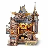 FUNPOLA LED 3D Holzpuzzle Eulen-Postamt – Dynamisches Modell mit mechanischen Zahnrädern, DIY Miniatur-Bausatz mit Musik und LED-Lichtern, Wohnkultur-Geschenk für Erwachsene und Jugendliche