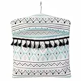 Beldray Wäscheklammerbeutel mit Haken, wasserdichte Wäschetasche, Aufbewahrung bis 50 Klammern, 33 x 30 cm, mit Quasten, vordere Öffnung, Waschzubehör, Aztec Design, LA081551EU7