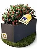 Ondis24 Vulkan Pflanzkübel groß außen Kunststoff 100cm Schiefer Optik Blumentopf mit Wasserspeicher Winterfest anthrazit