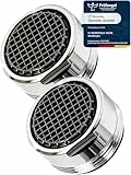 2 Stk Wasserhahn Aufsatz Strahlregler M24 Wasserfluss 5l/min - High Tech Anti Kalk Wasserhahn Sieb mit Kugelförmige Filter - Luftsprudler aus Verchromten Messing - Aufsatz Strahlregler für Wasserhähne