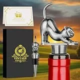 LKKCHER Katze Weinverschluss, Katzen Deko Geschenke für Katzenliebhaber Frauen Männer, Katze Geschenke, Geburtstagsgeschenke, Weihnachtsgeschenke für Frauen Männer, mit Geschenkbox