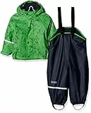 CareTec Baby und Kinder Regenjacke und Regenhose mit Fleece Futter im Set, Green (974), 92