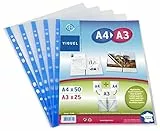 Viquel 25 Stück Hüllen Perforierte Dual Format A4/A3