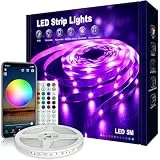 Beaeet LED-Streifen, 20 m, 5050 RGB für Schlafzimmer, mit Fernbedienung mit 40 Tasten und Steuerung über Bluetooth-App, ideal für Weihnachten, Hochzeit, Party und Schlafzimmer
