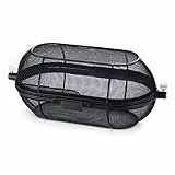 SANTOS Drehspieß-Korb für Drehspieße (Ø max11mm) - Grillkorb Stahl schwarz - Grillzubehör - Fleisch, Chicken Wings Pommes, Gemüse, Obst & Popcorn