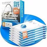 SilverRack Vakuumbeutel für Kleidung [6 Stück] Small (40x60 cm) - INKL. ETIKETTEN - Aufbewahrung Vakuumbeutel Kleidung - für alle Staubsauger - Vakuumtüten klein - Vacuum Bags for clothing