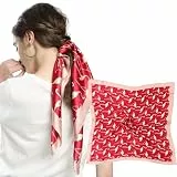 MEANBEAUTY Damen 70 x 70 cm Seidenschal Seide Leicht Bandana mehrfarbig Schal Kopftuch Haarschal-Blumen 37