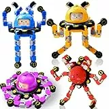 Felly 4 Stück Fidget Spielzeuge Spinner, DIY Deformation Roboter, Fingertip Anti-Stress Spinning Spielzeug, Verformbare Mechanische Gyro, Neuheit Büro Spielzeuge für Erwachsene, Partygeschenke