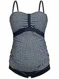 Herzmutter Umstandstankini-Umstandsbadeanzug - Bademode Schwangerschaft - Badeanzug für Schwangere - Unterbauch-Hose - Bandeau-Tankini - 7000 (XL, Punkte)