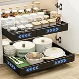 2 Stück Teleskopschublade, Ausziehbare Schublade Küche Erweiterbar Ausziehbare Schubladen Küchenschrank Organizer Küche Ausziehbar Schrank Organizer Kein Bohren Expandierbare Breite(30-50*43.5*7cm)
