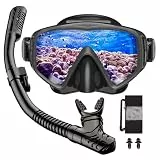 JEMULICE Schnorchelset Erwachsene, Schnorcheln Set mit Taucherbrille und Dry Schnorchel für Herren und Damen, Anti-Leck & Anti-Fog Tauchmaske aus Gehärtetem Glas für Tauchen, Schnorcheln und Schwimmen