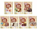 Dr. Oetker Kuchen Glasur 14er Set mit 7 verschiedenen Sorten, 2 x Hell, 2 x Weiß, 2x Joghurt, 2 x Dunkel, 2 x Feinherb, 2 x Haselnuss, 2 x Duo Black & White