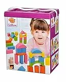 Eichhorn 100088011 75 pastellfarbene bunte Holzbausteine in Aufbewahrungsbox und Sortierdeckel, FSC 1 zertifiziertes Buchenholz, Motorikspielzeug geeignet für Kinder ab 1 Jahr, 25 mm