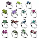 Yolev 15 Stück Stimmungsring Kinder Verstellbare Stimmungsringe Kinderringe Mädchen Kinderring Damen Mood Ring Kostümrequisiten Geburtstagsgeschenke Kinder Ringe Set
