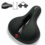 Cloud Comfort Pro 2.0 Fahrradsattel, Bequem Weich Memory Foam Ergonomisch Stoßdämpfend Atmungsaktiv Fahrrad Sattel, Cityradsättel Mountainbikesättel mit Federung für Herren Damen Kinder (Rot-Pro 2.0)