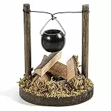 Johiux Stadtflamme Mini Lagerfeuer Wichtelzubehör,Miniatur Wichtel Zubehör Weihnachten,Wichtel Feuerstelle Miniatur Weihnachten Lagerfeuer Krippe Zubehö.