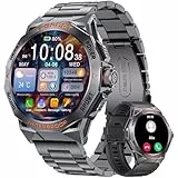 LIGE Smartwatch Herren mit Bluetooth-Anrufe, 1.43″AMOLED-Display Touch Smart Watch mit 400mAh, 110+ Sportmodi Fitness Tracker IP68 Wasserdicht Sportuhr, Android iOS Herren Uhr