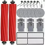26 Stück Zubehör für Roborock QV 35A/QV 35S / QR598 / QR798 Saugroboter, 2 Hauptbürste, 6 Staubbeutel, 6 Wischpads, 4 HEPA-Filter, 6 Seitenbürsten, 1 Reinigungsbürste, 1 Schraubendreher