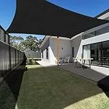 Ankuka Sonnensegel Wasserdicht 3x4m Schwarz Sonnensegel Rechteckig mit Seile 98% UV Schutz Geeignet für Garten Terrasse und Camping