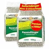 versando 20kg Rasendünger Frühjahr Sommer bis 1000m²: verdrängt Moos und Unkraut für gesunden sattgrünen Rasen Frühjahrsdünger mit Sofortwirkung - Premium Qualität