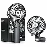 SMARTDEVIL Tragbarer Ventilator, Kleiner Elektrischer Ventilator mit Wiederaufladbarem USB-Akku, 3 Geschwindigkeiten, Faltbarer Mini-Tischventilator für Zuhause, Büro, Decke und Reisen