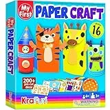 KRAFUN Safari-Tier-Papier-Bastelset für Kinder ab 3 Jahren, 16 DIY-Zootier-Projekte, Papiermaterialien, Anleitung, Wiederverwendbare Box, Kreatives Lernspielzeug