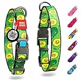 WAUDOG Nylon Hundehalsband - Groe, Mittelgroe & Kleine Hunde - Verstellbar mit Digitaler Hundemarke fr Welpen