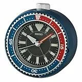 Seiko Wecker mit Quarzwerk, Snooze und Licht in der Farbe Blau/Rot, Größe: 10,4 x 9,7 x 5,5 cm, QHE207L