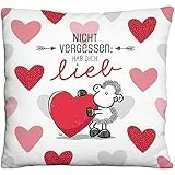 Sheepworld Plüschkissen Motiv Hab Dich lieb | Zierkissen, 25 cm x 25 cm, 100% Polyester | Geschenk, Valentinstag, Dekoartikel | 48524