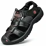 Unitysow Herren Sandalen Wandersandalen Trekkingsandalen Sommer Männer Rutschfeste Leichte Outdoorschuhe Freizeit Sport Strandsandalen,Schwarz,Gr.39
