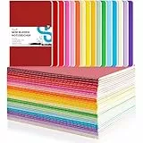 Koogel 32 Stück Kleine Blanko Notizbücher, Notizbuch Journal Tagebuch Notizblöcke Schulhefte 14cm x 9cm Notizbücher mit Kraftpapier-Einband 16 Farben