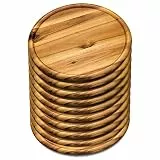 10er SET KESPER 28462 Pizzateller 32 cm aus FSC-zertifiziertem Akazienholz/Holzteller/Pizzaunterlage/Pizza-Holzteller/Holzgeschirr