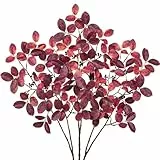 Arborus 3 Stück Künstliche Zweige Herbst Deko 73cm Rot Blätter Kunstzweige Lagerstroemia Künstliche Pflanzen Zweige für Vase Balkon Wohnzimmer Fensterbank Zimmer Büro Hotel Blumen Deko