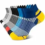 Niofind Socken Herren 47-50,Sneaker Socken Herren Sportsocken Atmungsaktive Gepolsterte Baumwolle Anti-Blasen Laufsocken für Sport Wandern Workout Fitness Gehen Radfahren Multipack 6 Paar