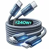 LISEN 240W USB C auf USB C Kabel 2M [2-Stück] für iPhone 17 Pro, Ladekabel Samsung Schnellladekabel, PD3.1 Ladekabel USBC für Galaxy S25/S24,iPhone 16/15 Pro Max,Xiaomi,MacBook Pro/Air,iPad,Dunkelblau