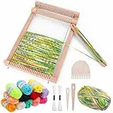 Homgaty Webrahmen Kinder, Holz Weben für Kinder ab 4 5 6 78 jahre, Ein Perfekter Schulwebrahmen für Schüler und Anfänger, Enthält Genug Garn zum Stricken