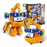 Super Wings Transformations-Flugzeug Supercharged Marty, ca. 12,7 cm große Spiel-Figur für Kinder, Spielzeug-Flugzeug und Roboterfigur für 3+ Jahre Alten Jungen Mädchen, Orange