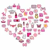 BELICOO 56 Stück Schuh Charms, PVC Shoe Charms für Croc Anstecker, Cartoon-Schuh-Dekoration Geeignet für Kinder, Jungen, Mädchen, Jugendliche und Erwachsene Partys, Geschenke (Rosa)
