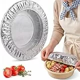 Generisch 50/100 Stück Alufolie Isolierhaube, Wiederverwendbare Alu Isolierhaube Speisen mit Gummizug, Universal Alufolie Abdeckung Frischhaltefolie mit Gummizug zur Wärmespeicherung (10-28cm) (100)
