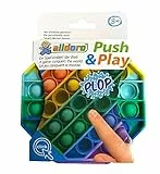 alldoro 63065 - Push & Play Silikon Fidget Spielzeug ca. 12 cm achteckig, Pop it Anti Stress Fingerspielzeug, Bubble Push für Stressabbau, Geschicklichkeitsspiel für Kinder und Erwachsene, Regenbogen