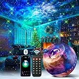 One Fire Sternenhimmel Projektor, 15 Farben 15 Einschlafmusik Galaxy Projektor, Bluetooth Nachtlicht Kinder mit Fernbedienung, Mädchen/Frauen/Junge Geschenke, Zimmer Deko, Gelb Farbwechsel