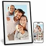 Digitaler Bilderrahmen 10,1 Zoll 32GB WiFi Elektronischer Bilderrahmen 1280x800 HD IPS Touchscreen Speicher Automatische Rotation Teilen Sie Fotos und Videos Sofort Luakug Geschenke für Eltern/Freunde